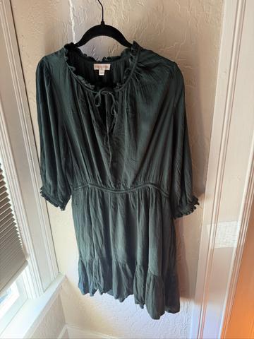 Green peasant dress