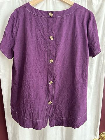 Button-back linen top (Suay dyed)