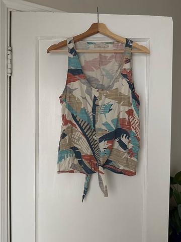 McKenzie Tencel Tank Tie Front Top