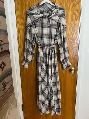 Subscription Dress, plaid with matching scarf