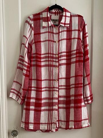 Red & White Plaid Shirtdress