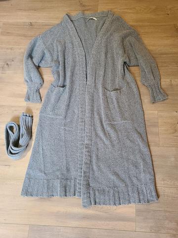 Long belted cardigan