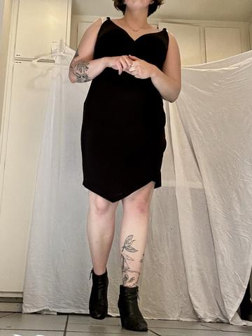 Asymmetrical little black dress