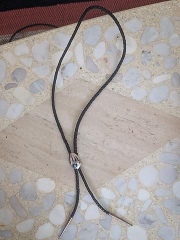 Sterling silver and turquoise bolo tie
