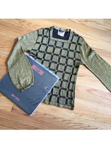 Metallic gold and black sweater