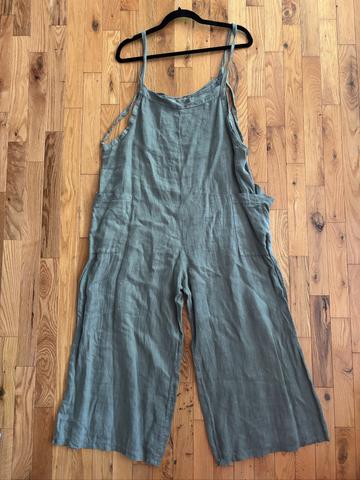 Linen side pocket jumpsuit