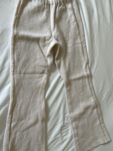 Boiled wool flare pants