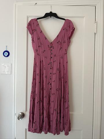 Urban Outfitters Pink Floral Rayon Dress