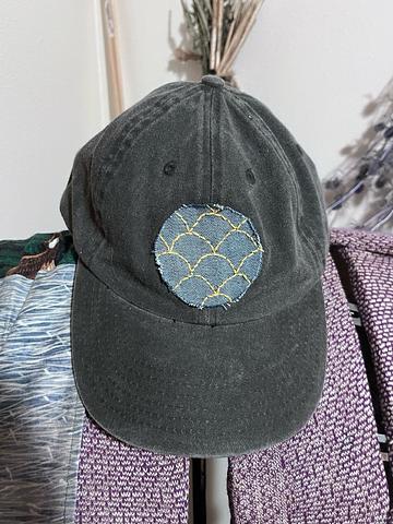 Hand-stitched Sashiko patch baseball cap