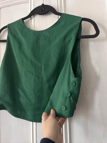 Linen Blend Crop Top