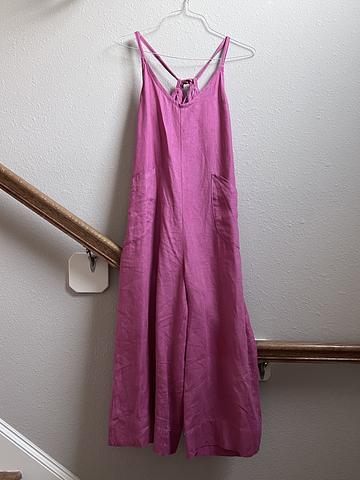 Pink Linen Jumpsuit