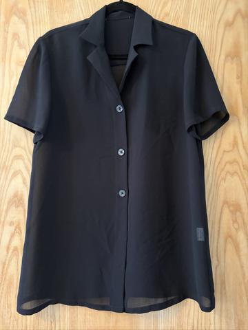 Sheer black button down