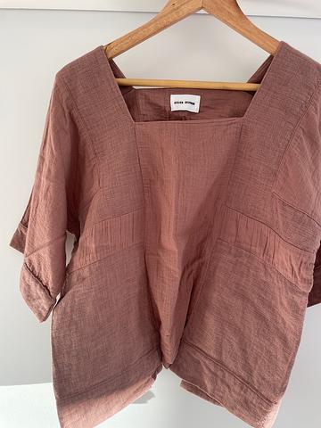 Gauze linen tee