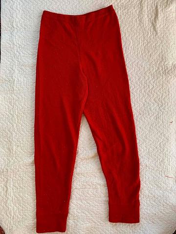 Red wool knit lounge pants