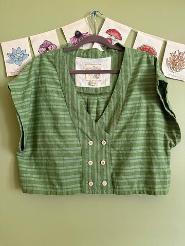 Cropped Button Front Shirt