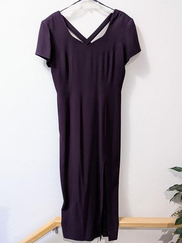 Formal dark purple maxi dress