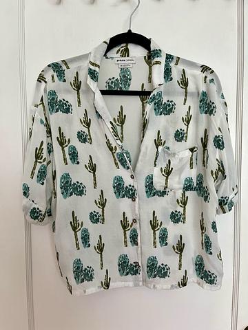 Cactus Print Button Down