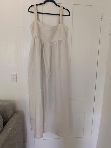 Ivory linen midi