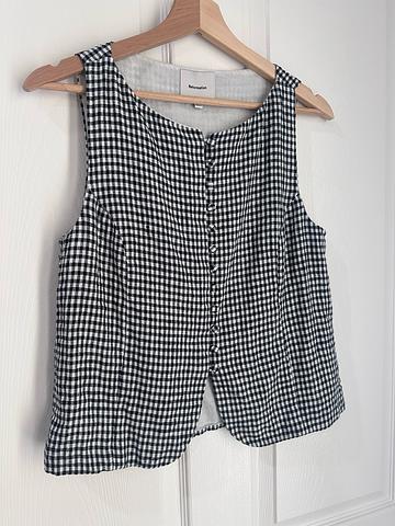 Linen gingham top