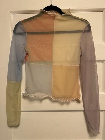 Mesh patchwork shirt