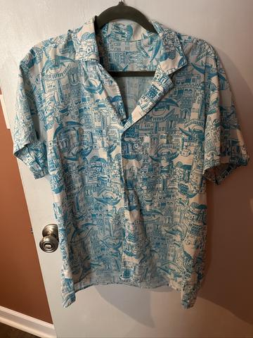 Venetian Print Button Up Shirt
