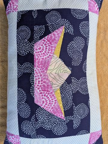 Paper boat quilt block pillow case