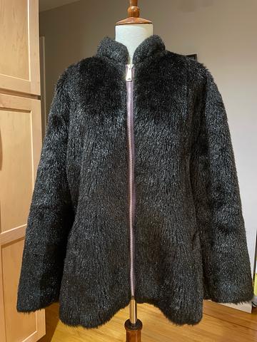 Black faux fur jacket