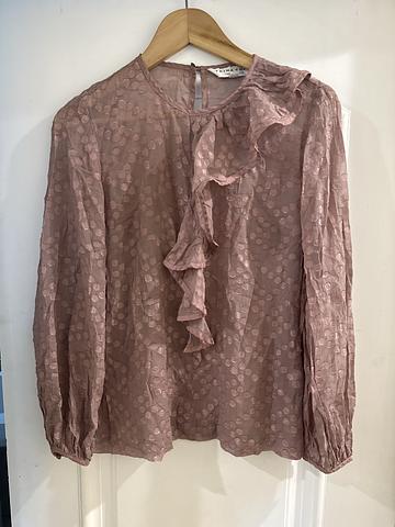 Shimmery polka dot silk blouse