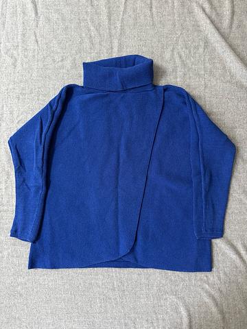 Cobalt blue wrap sweater