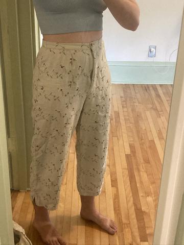 embroidered linen pants