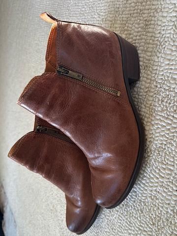 Lucky brand leather zip up booties