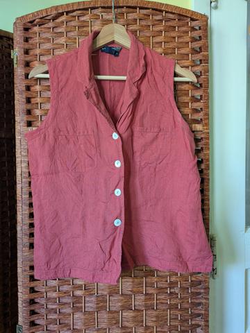 Linen Button Down Tank