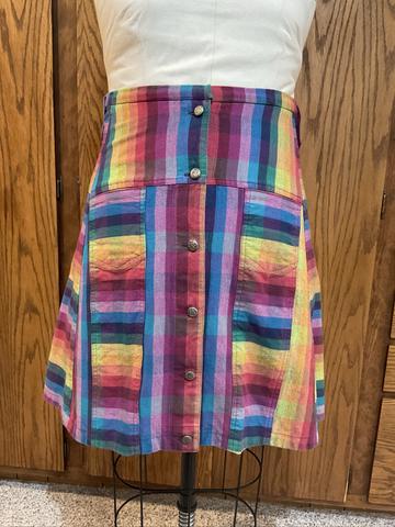 Rainbow check skirt