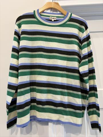 Meadow striped merino crew