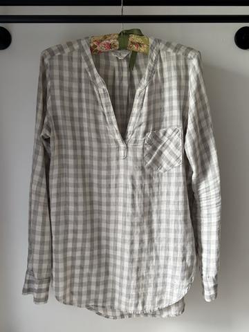 Gingham Cotton Henley (slightly oversized)