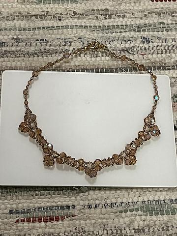 Crystal and seed bead necklace