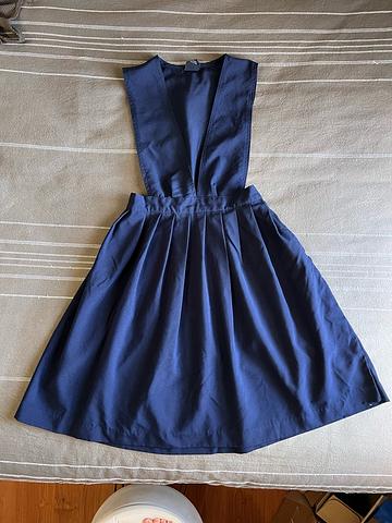 navy pinafore dress