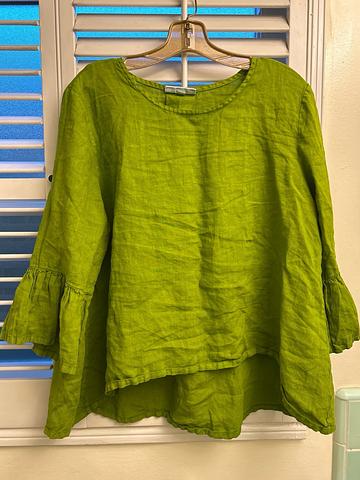 Dyed Green Linen top