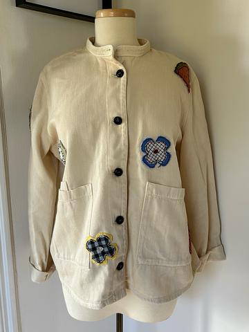 Upcycled Woolrich Light Beige Denim Jacket
