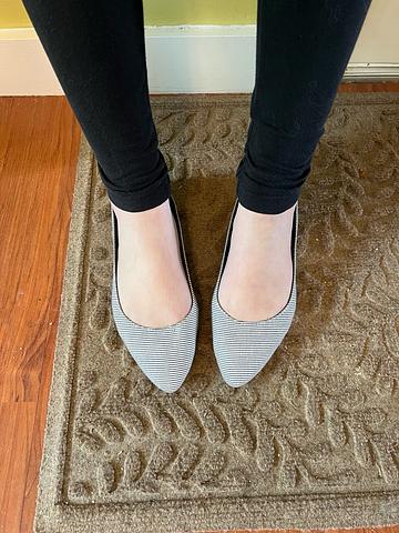 navy & white striped flats