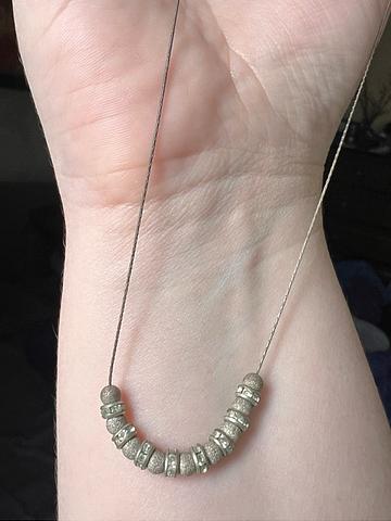 Silver beaded necklace