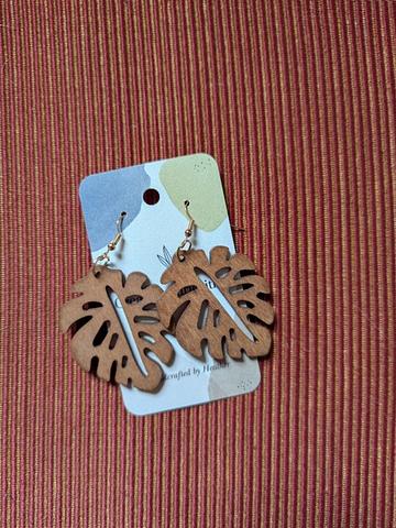 Monstera earrings