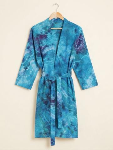 Ice Dyed Oversized Linen Robe