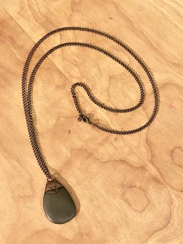 Copper electroform stone necklace