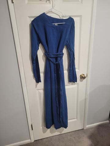 Lenok linen navy dress maxi L