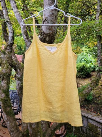 Notperfectlinen npl yellow linen tank top L