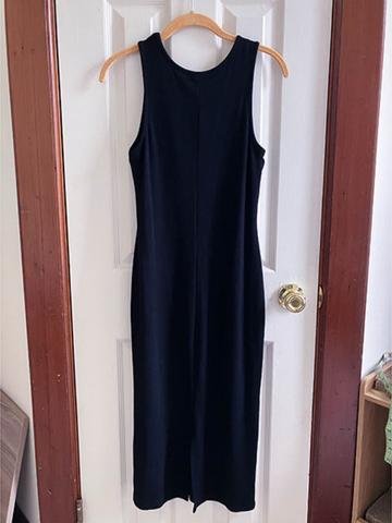 Black Lexi Rib Daytime Midi Dress