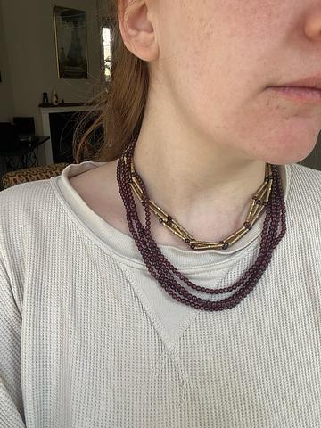 Multi-strand beaded necklace