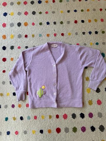 FOR TANYA - Lilac cardigan with cactus and sun