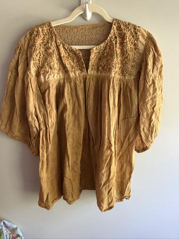 Marigold Gauze Puff Sleeve Blouse